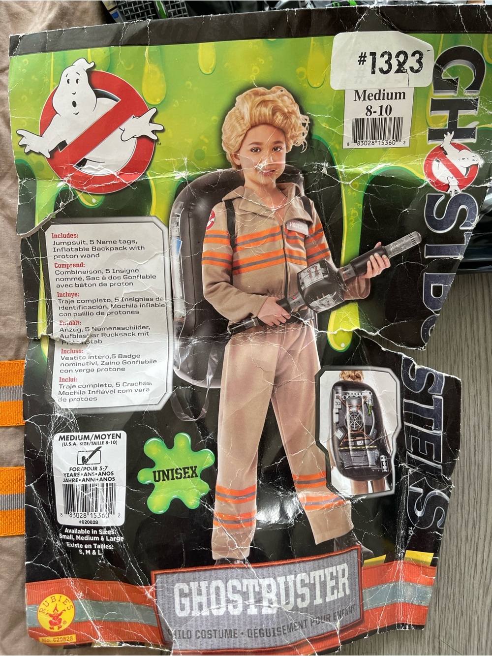Ghostbusters kids costume size medium